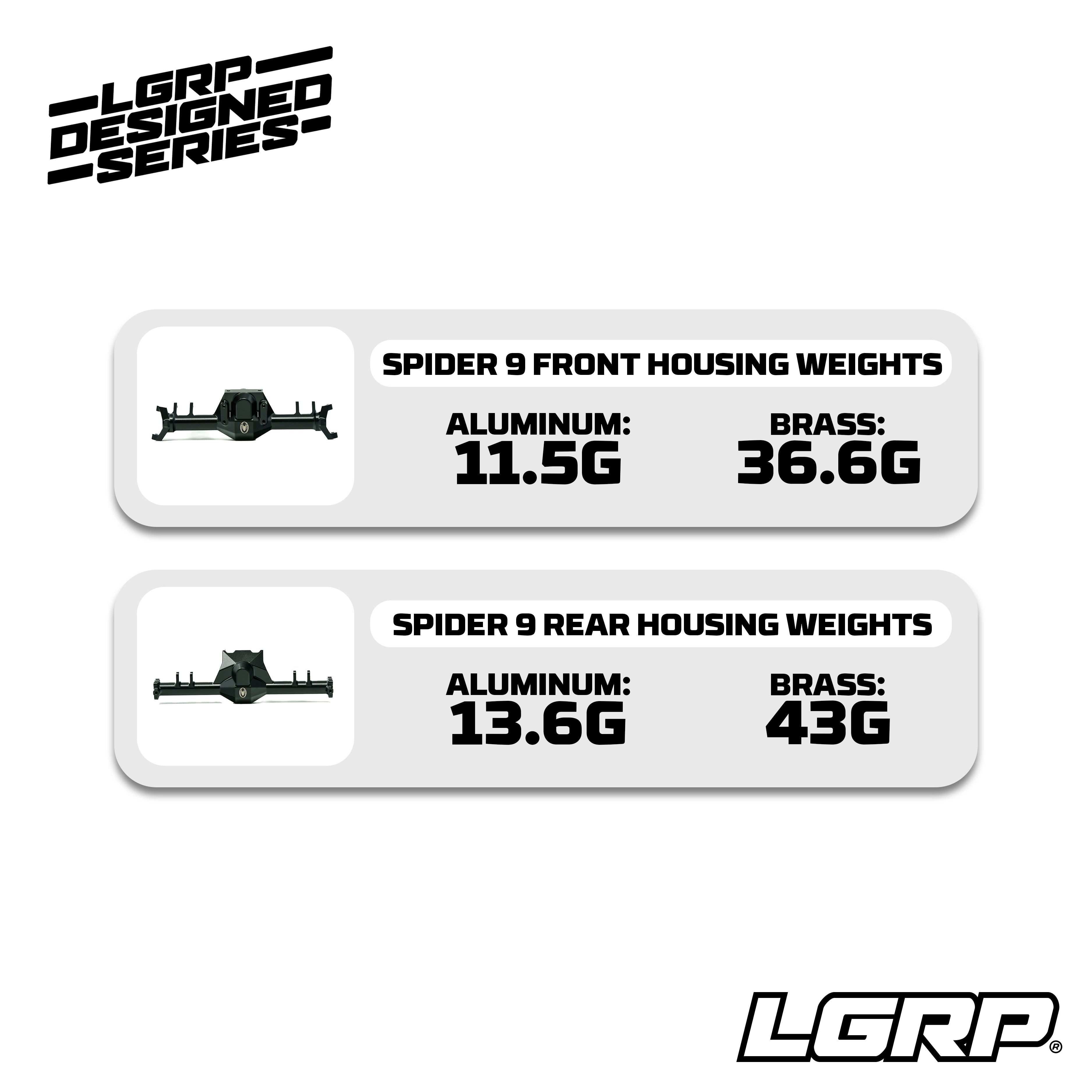 SPIDER 9 BRASS REAR AXLE HOUSING