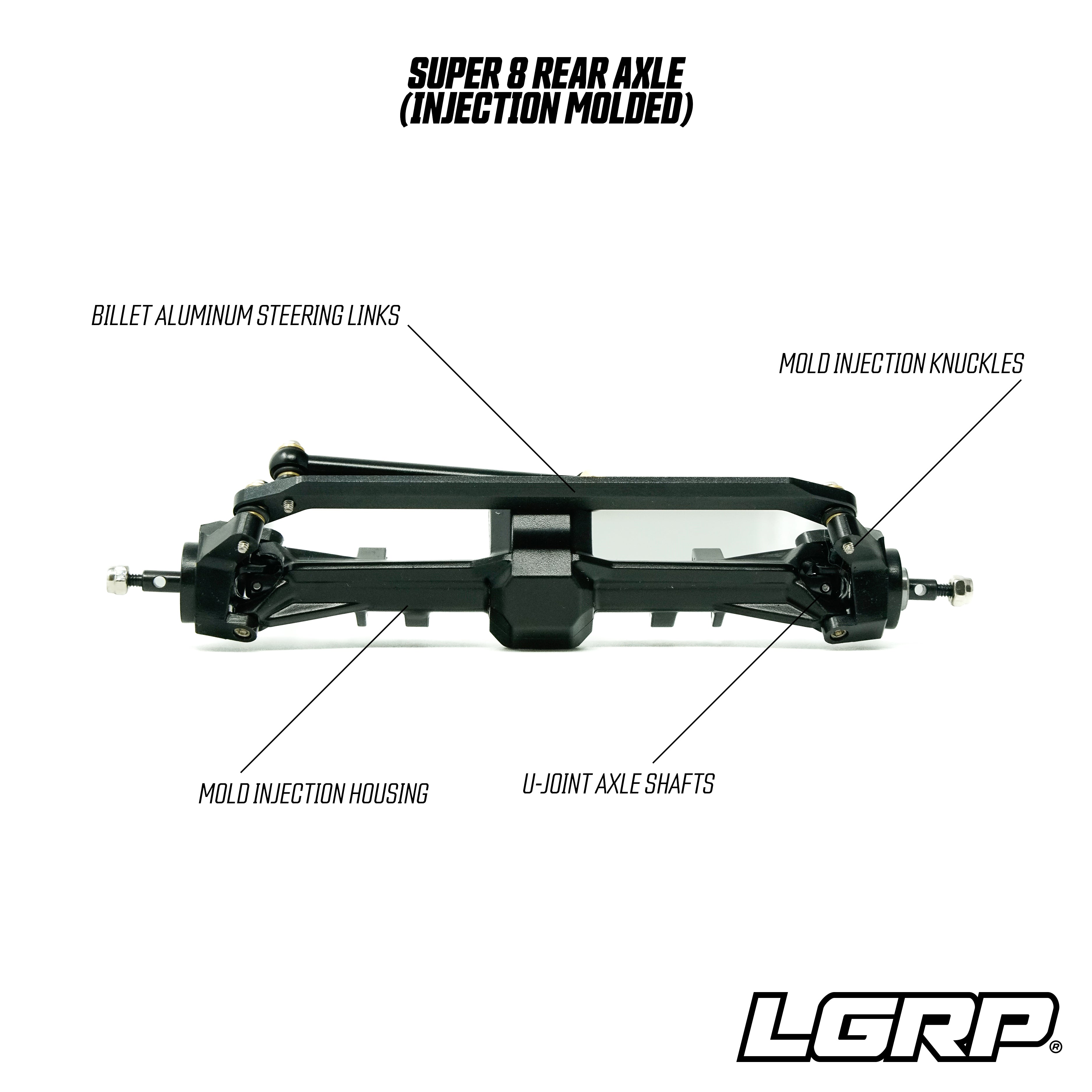 SUPER 8 AXLE SET (INJECTION MOLDED)