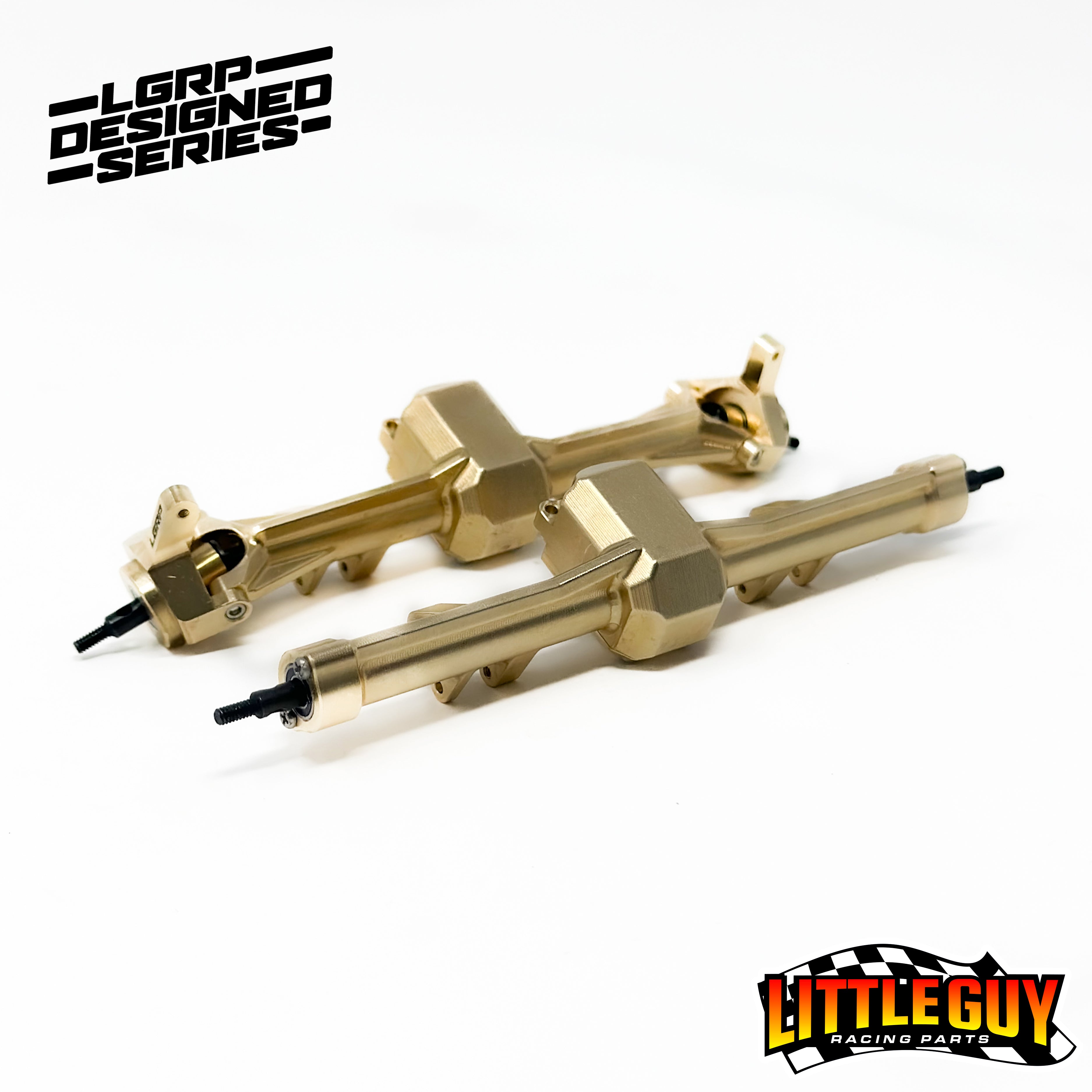 Brass Axle Set For 1/24 RC Crawler – Front & Rear – Fits Axial SCX24 – Black